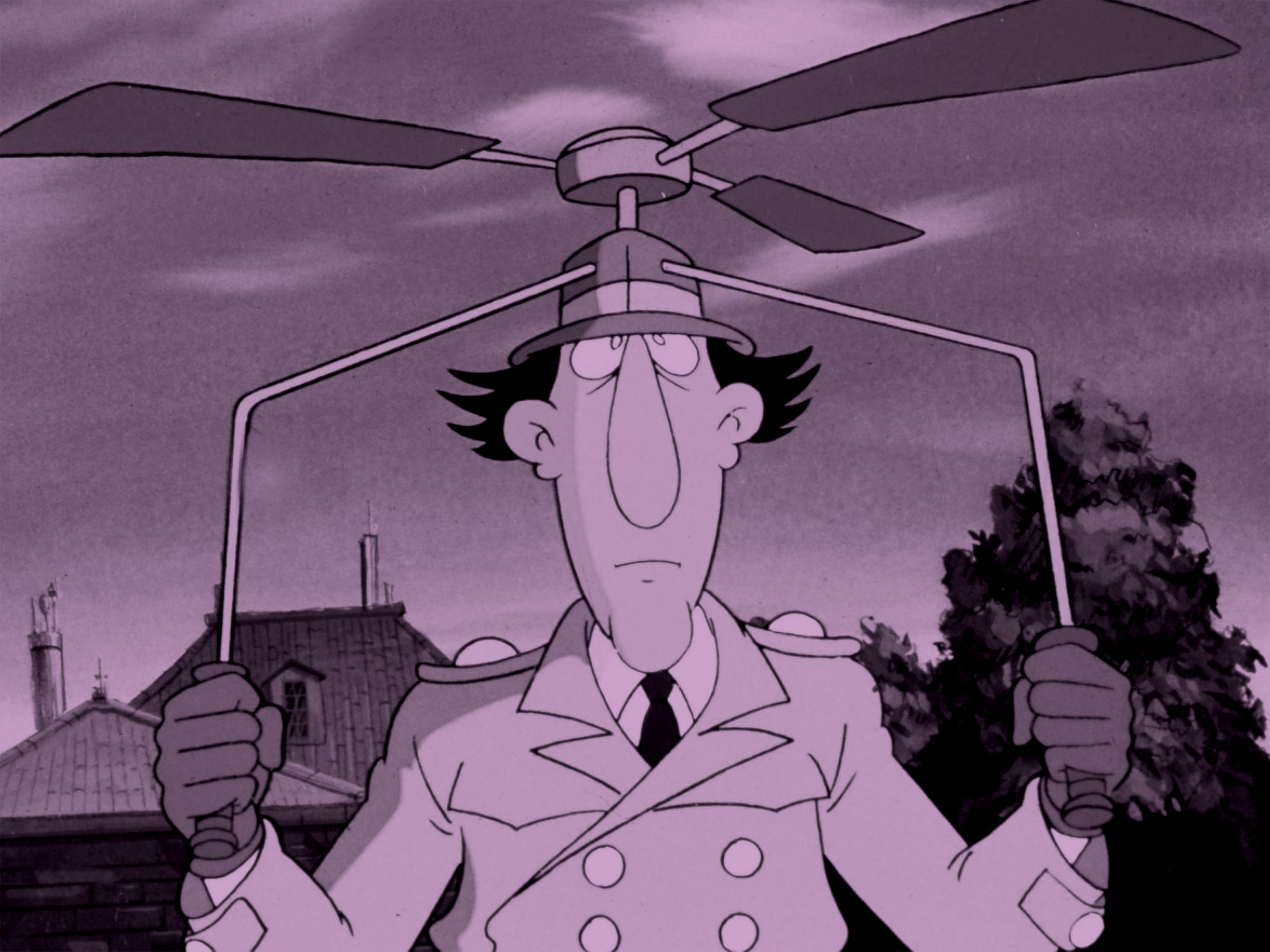 O gadget do inspetor em um chapéu de helicóptero