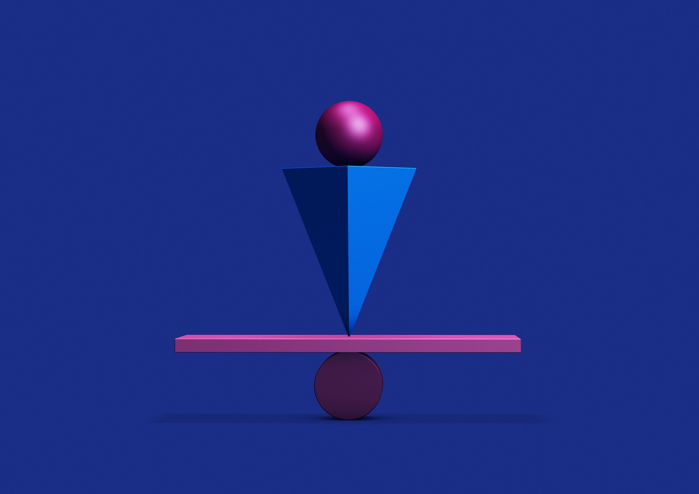 Formas geométricas equilibradas coloridas com o conceito de equilíbrio