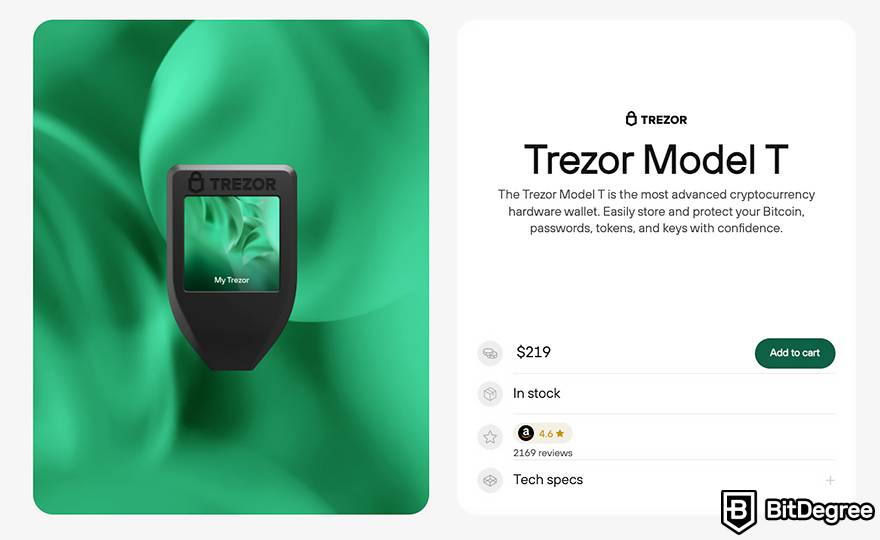 A melhor carteira de Bitcoin da Austrália: Trezor Model T.