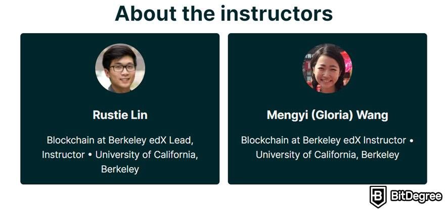 O melhor curso sobre Negociação de Criptografia: Professores de Rusty Lin e Gloria Wang no EDX.