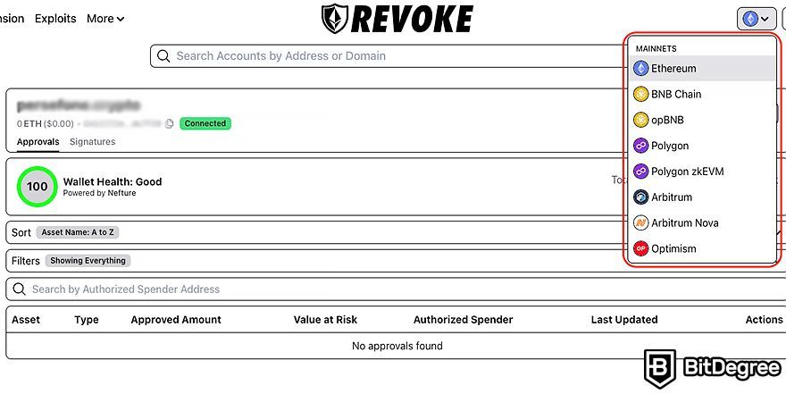 BSC Revoke: Alterar a rede no Revoke. Cash.