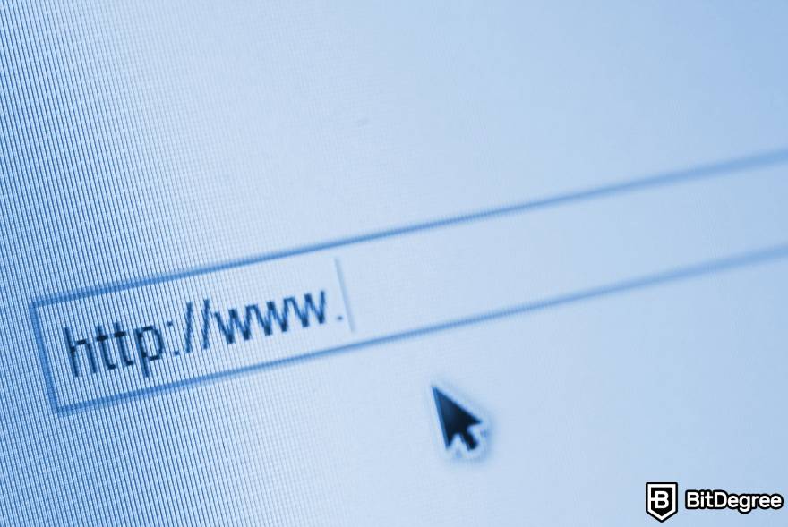 Compre um domínio Web3: URL da linha de endereço.