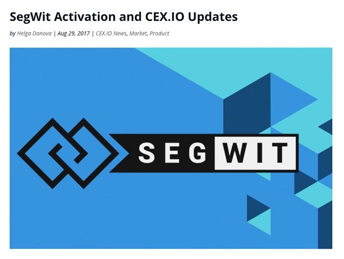 Revisão da carteira CEX: suporta endereços SEGWIT.