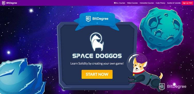 Aplicações descentralizadas: Space Doggo em BitDegree.