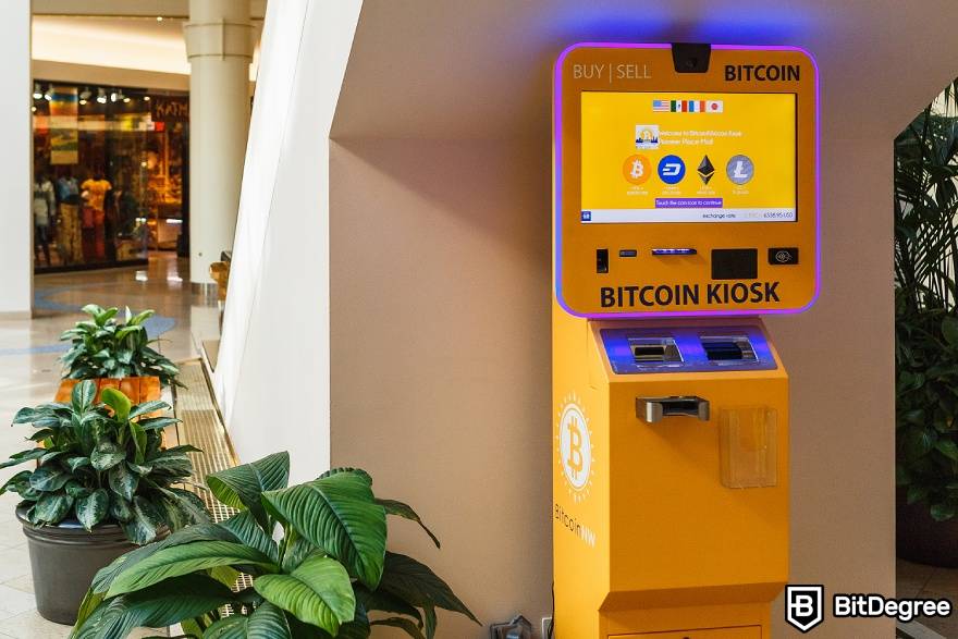 Como funciona um caixa eletrônico Bitcoin: Quiosque Bitcoin.