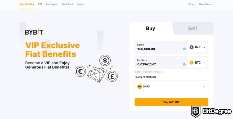Como comprar Bitcoin na Índia: Bybit compre Bitcoin com INR.