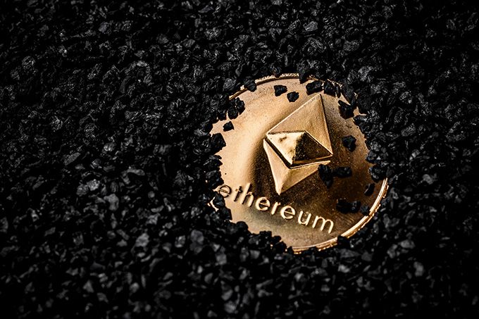 Como comprar Ethereum: Eth Coin no chão.