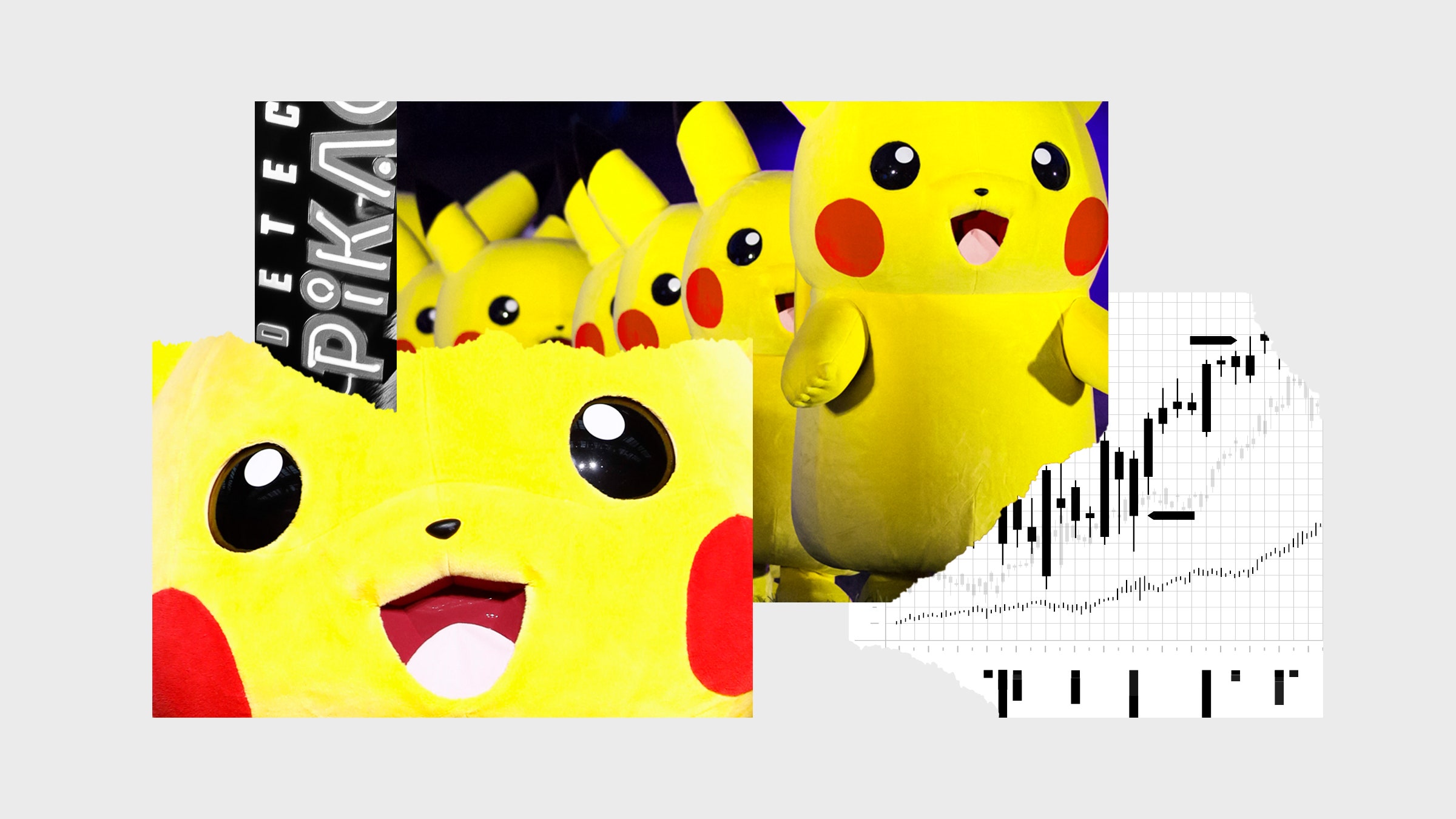 Colagem Pikachu com gráficos.