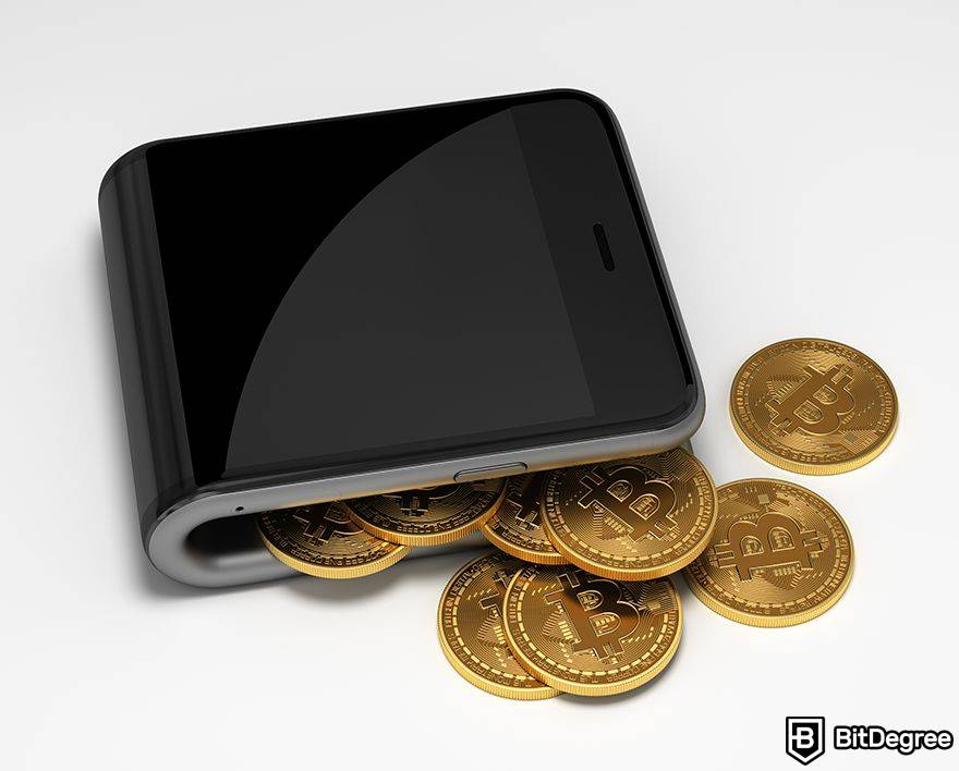 A maior carteira de bitcoin perdida: uma carteira no estilo de um telefone com bitcoins.