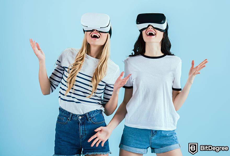 Leis de Metavselnaya: Duas pessoas usando a VR juntos.