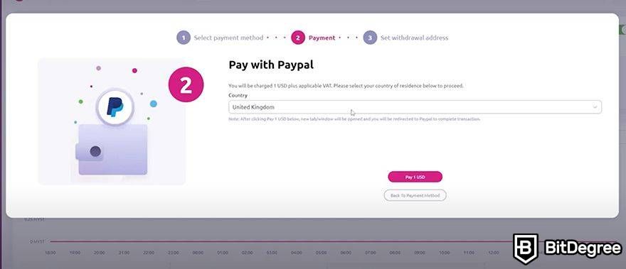 Mysterium VPN: pagamento usando PayPal.