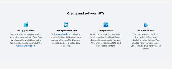 Venda a NFT: criação e venda da sua NFT no OpenSea.