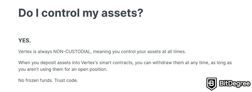 Visão geral do protocolo Vertex: No Vertex, você controla seus ativos.
