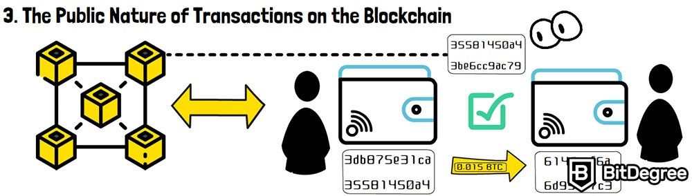 Transação de blockchain: a natureza pública das transações na blockchain.